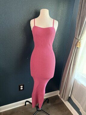 Lucca Pink Knit Maxi Dress Resortwear Sz XS